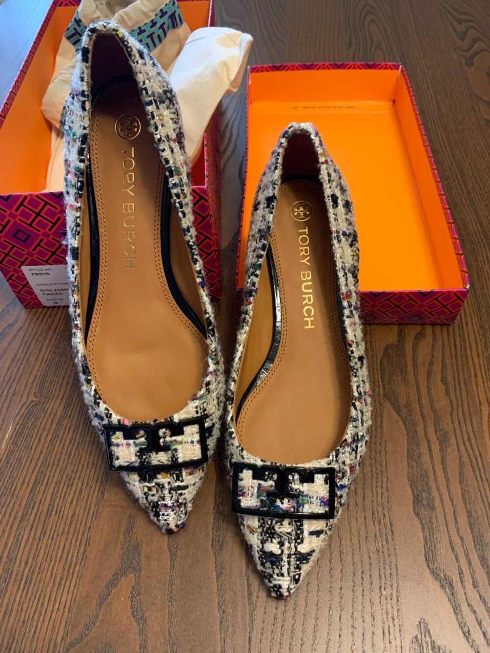 Tory Burch Gigi Tweed Ballerina Shoes